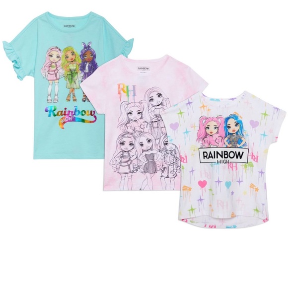 Rainbow High Girl’s 3-Pack Graphic Tee Set - Picture 1 of 4